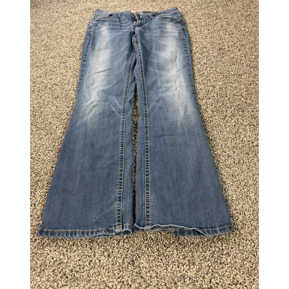 Vintage Y2K L.E.I. Bridget Curvy Bootcut Jeans Womens 11 Regular Blue Baggy